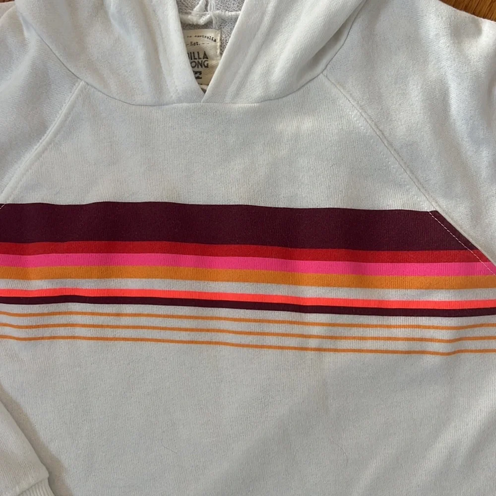 Billabong vintage striped cropped hoodie small - Picture 3 of 3